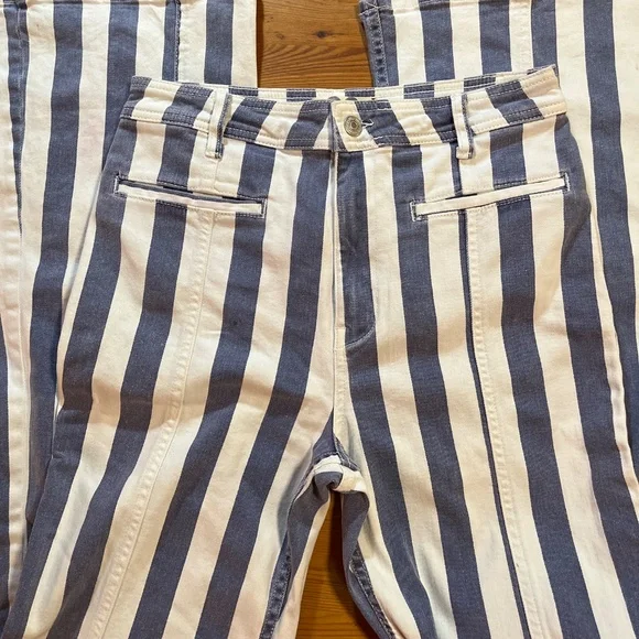 Free People Firecracker Striped Flare Jeans Star Appliqué Patch Back - Picture 3 of 5